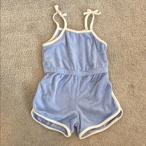 old navy blue terry romper 5t